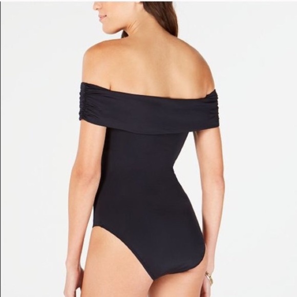 Trina Turk Twist One Piece Swimsuit Off Shoulder - Picture 2 of 3